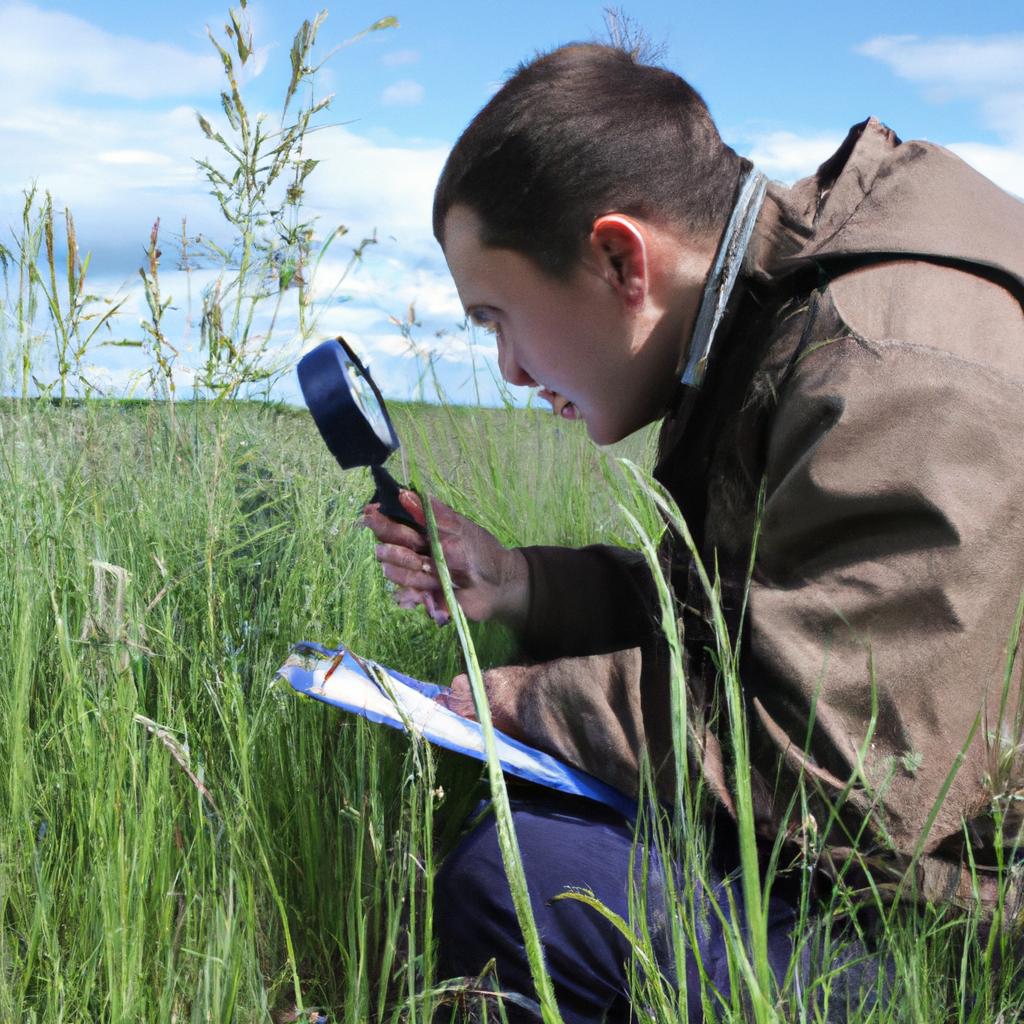 Person conducting agricultural research