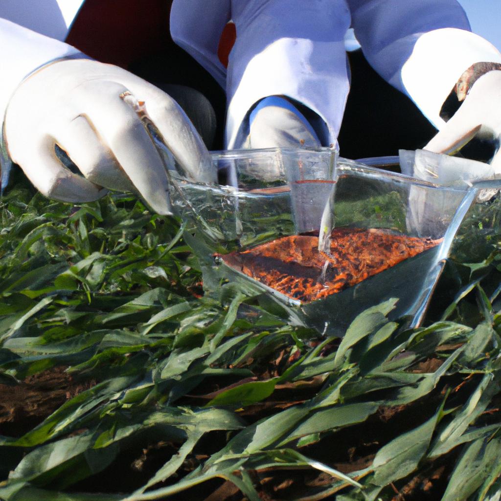 Person conducting agricultural research experiment