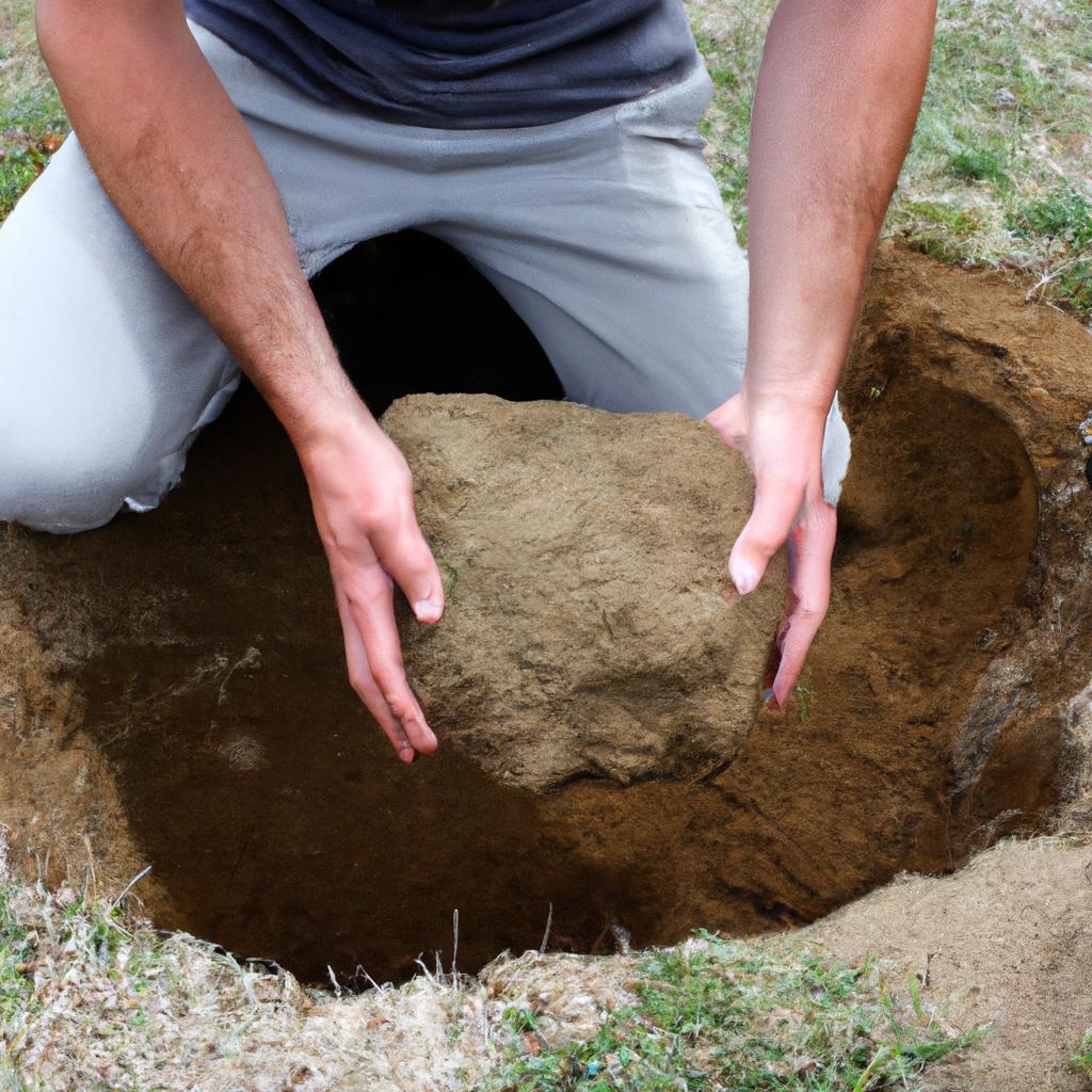 Person demonstrating soil erosion techniques
