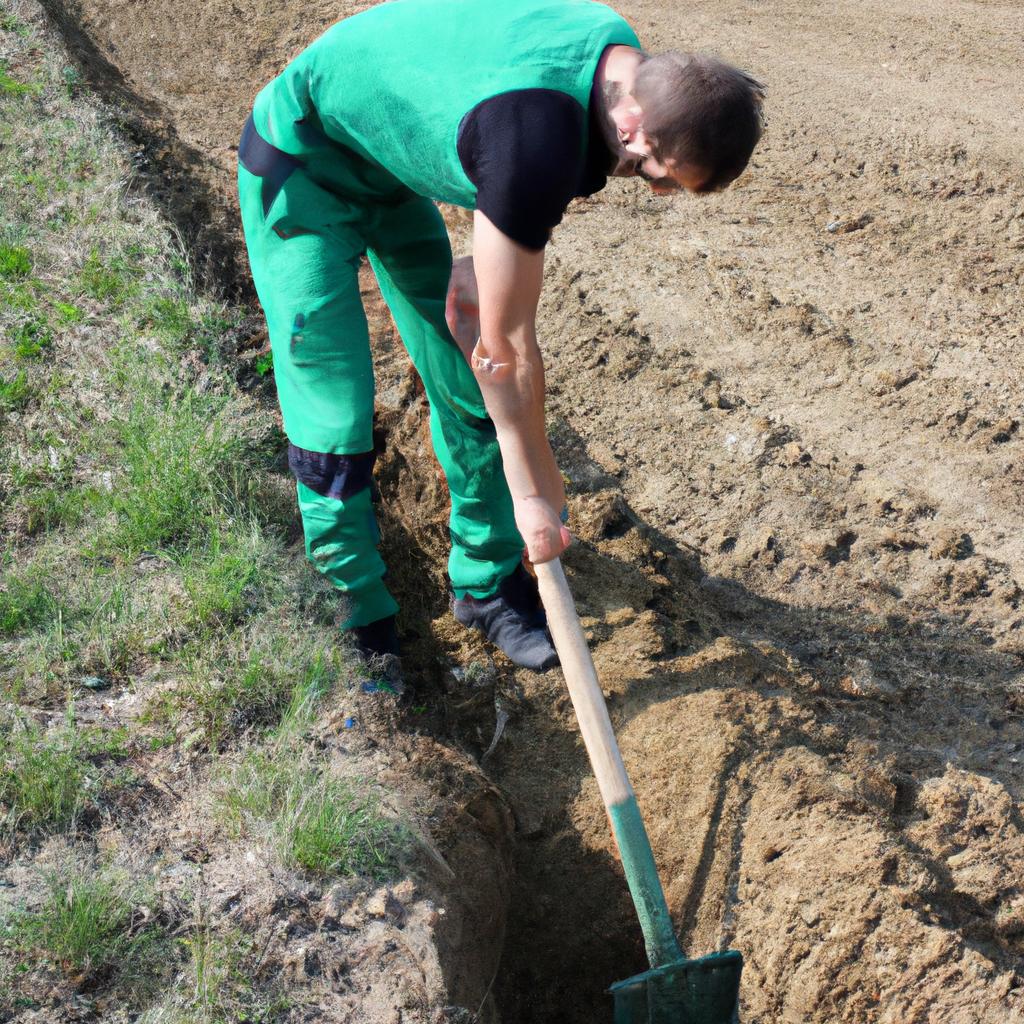 Person conducting soil management tasks