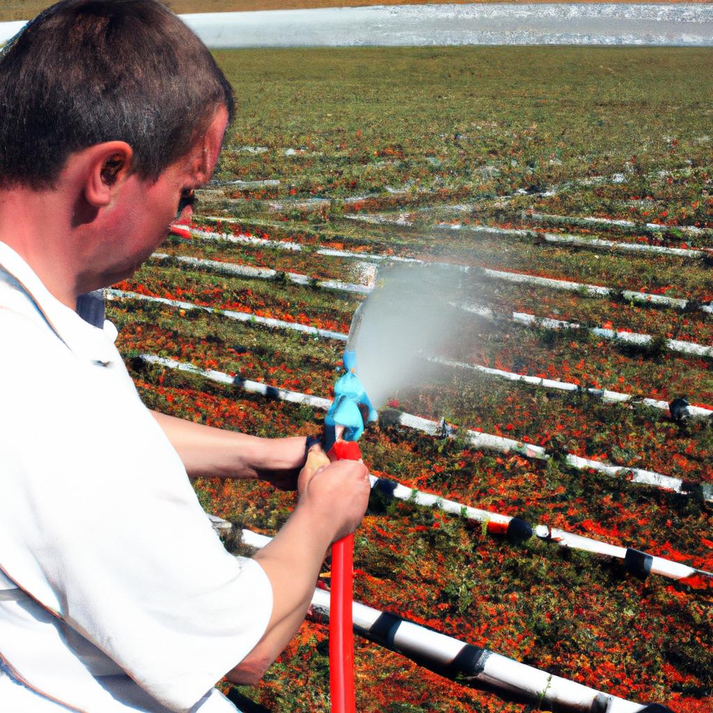 Person demonstrating surface irrigation technique